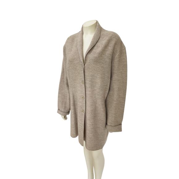 Deane & White Beige Tan Wool Cardigan Jacket Sweater Sz XL - Picture 4 of 6